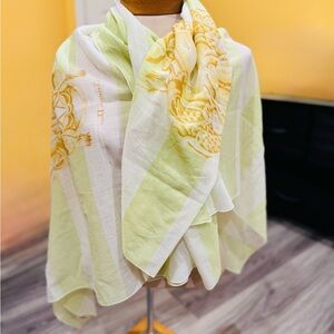 Dior Elegant Green and White Scarf